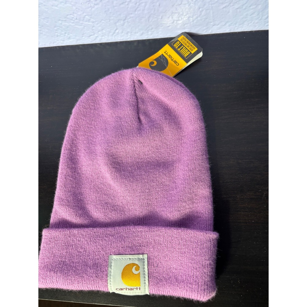 Carhartt women's one size knit cuffed beanie purple logo